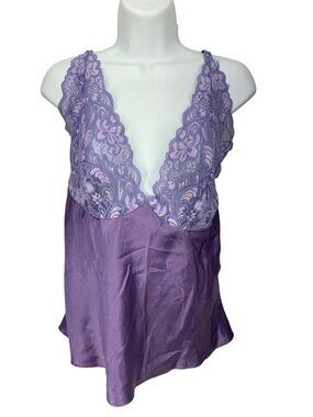 Avon Purple Satin Lace Crossback Sleep Top‎ Size 1X